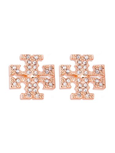 Tory burch crystal logo earrings - tory burch - Modalova