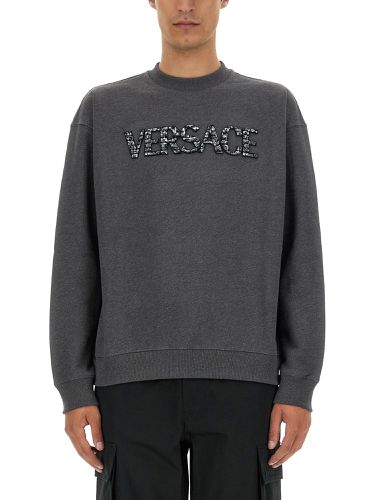 Sweatshirt with crocodile logo - versace - Modalova