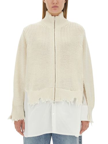 Ribbed cardigan with zipper - mm6 maison margiela - Modalova