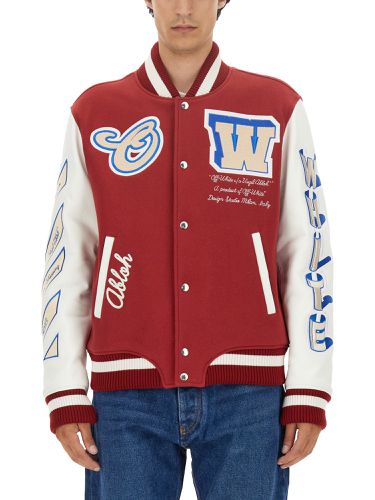 Bomber jacket with appliqué - off-white - Modalova