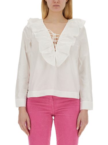 Ganni v-neck blouse - ganni - Modalova