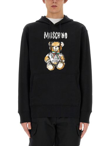 Drawn teddy bear" sweatshirt - moschino - Modalova