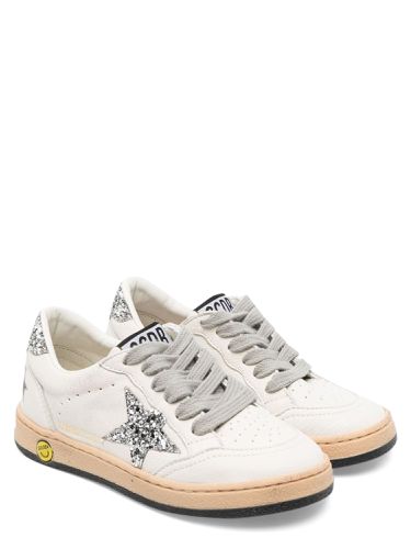 Ballstar nappa upper toe and spur leather star suede heel - golden goose - Modalova