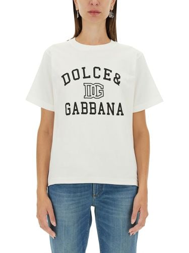 T-shirt with lettering logo - dolce & gabbana - Modalova