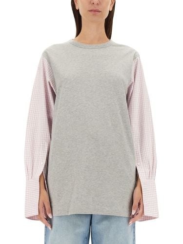 T-shirt with contrasting sleeves - dries van noten - Modalova