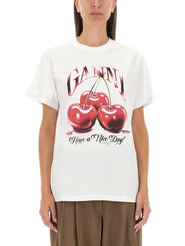 Ganni cherry print t-shirt - ganni - Modalova