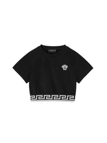 Jersey t-shirt + medusa embroidery - versace - Modalova