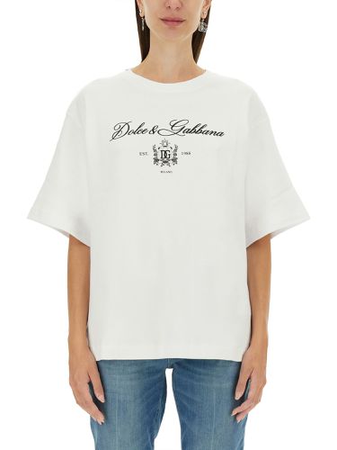 T-shirt with lettering logo - dolce & gabbana - Modalova