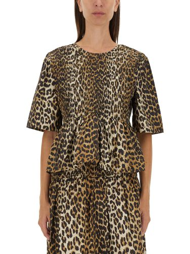 Ganni animal print top - ganni - Modalova