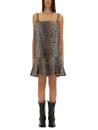 Ganni dress with animal pattern - ganni - Modalova