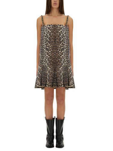 Ganni dress with animal pattern - ganni - Modalova