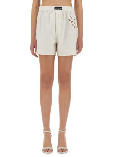 Marine serre upcycled linen shorts - marine serre - Modalova