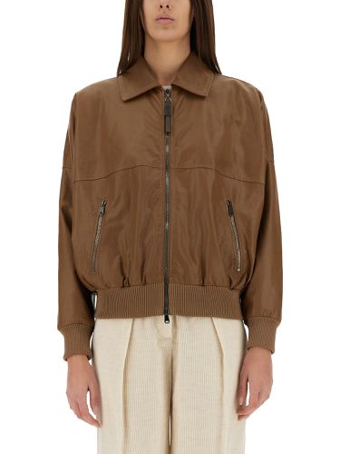 Brunello cucinelli leather jacket - brunello cucinelli - Modalova