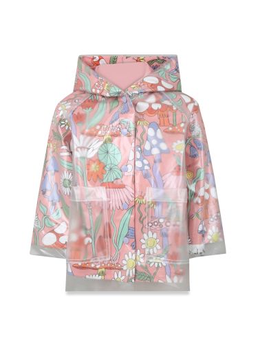 Waterproof jacket with all-over print - stella mccartney - Modalova