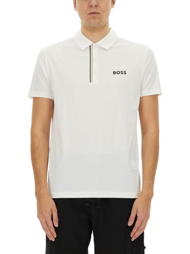 Paddy" polo shirt in ribbed fabric - boss - Modalova