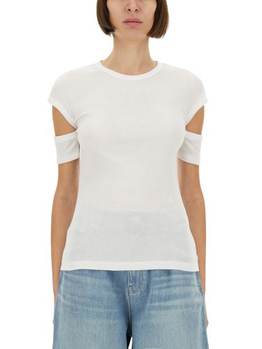 Slashed shrunken" t-shirt - helmut lang - Modalova