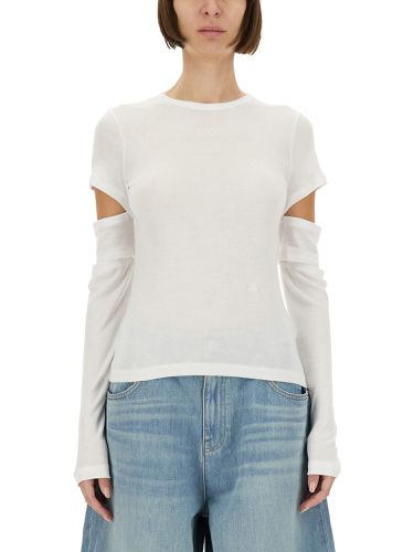 Slashed shrunken" t-shirt - helmut lang - Modalova