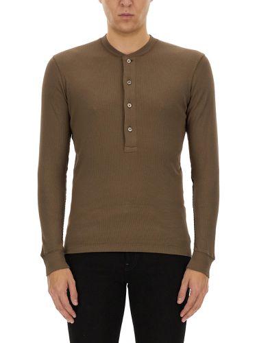 Tom ford ribbed "henley" t-shirt - tom ford - Modalova