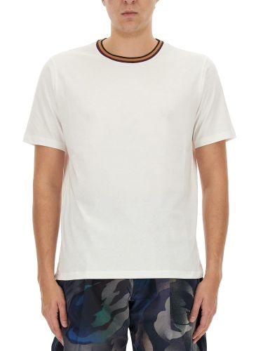 Stripes logo collar t-shirt - paul smith - Modalova