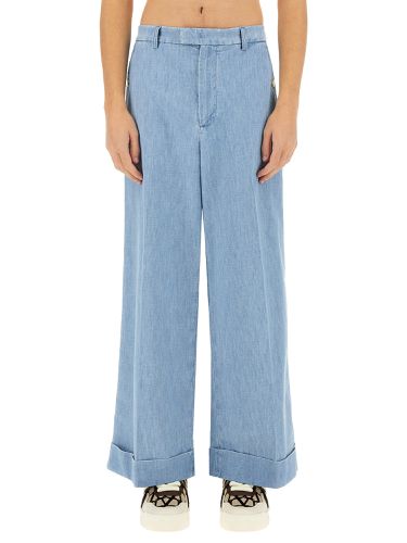 Valentino denim pants with lapels - valentino - Modalova