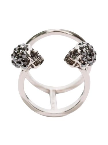 Twin skull double ring - alexander mcqueen - Modalova