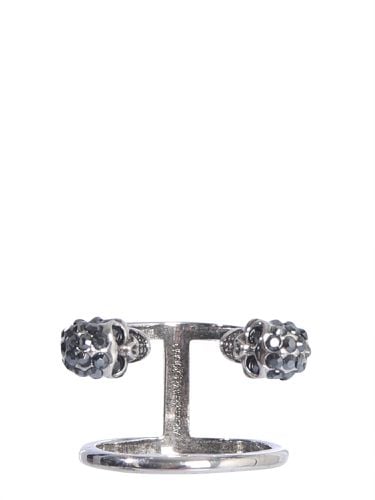 Twin skull double ring - alexander mcqueen - Modalova