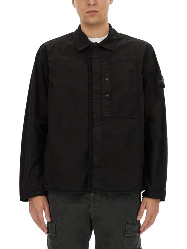 Stretch cotton twill shirt - stone island - Modalova