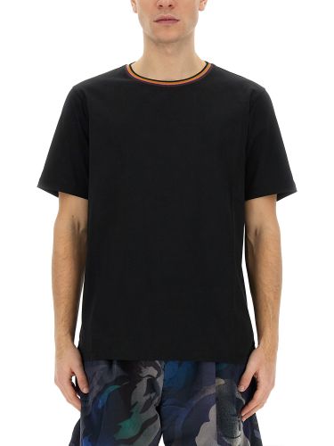 Stripes logo collar t-shirt - paul smith - Modalova