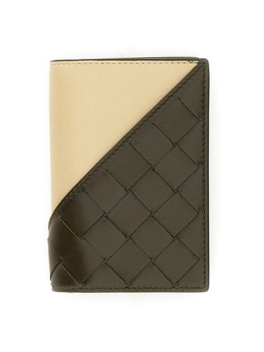 Diagonal" braided medium bi-fold wallet - bottega veneta - Modalova