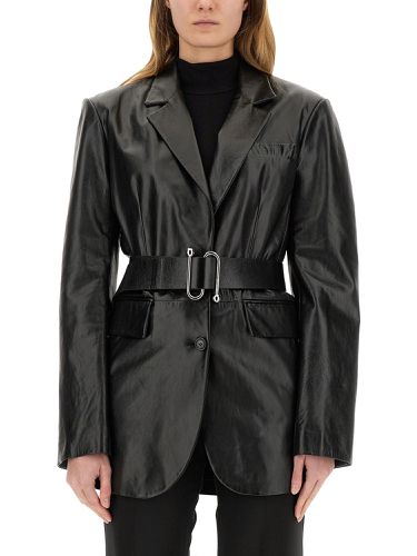 Sportmax leather jacket with belt - sportmax - Modalova