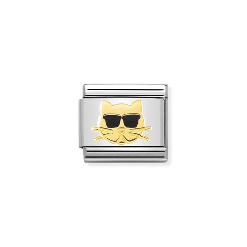 Classic Gold Cat With Sunglasses Link Jewellery - Nomination - Modalova