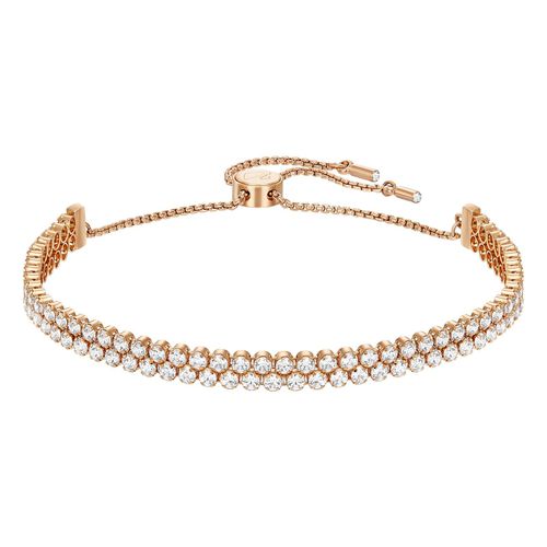 Subtle Rose Gold Crystal Two Strand Jewellery - Swarovski - Modalova