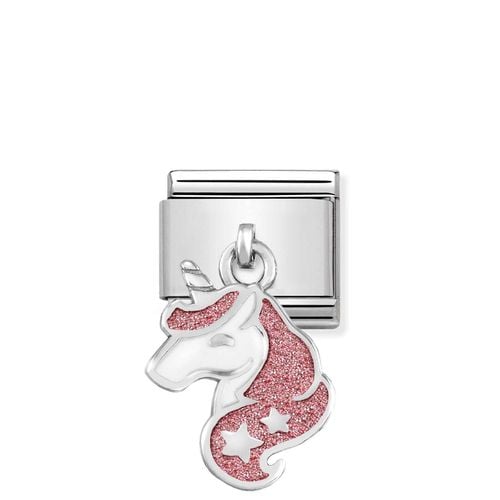 Classic Pink Glitter Unicorn Charm Jewellery - Nomination - Modalova