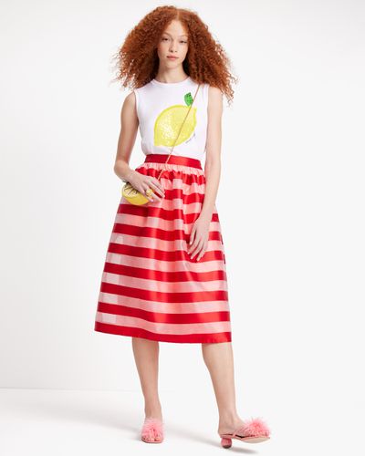 Awning Stripe Organza Midi Skirt - Kate Spade New York - Modalova