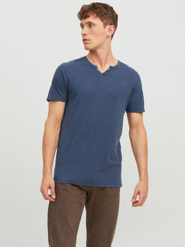 T-shirt Uni Col Fendu - Jack & Jones - Modalova