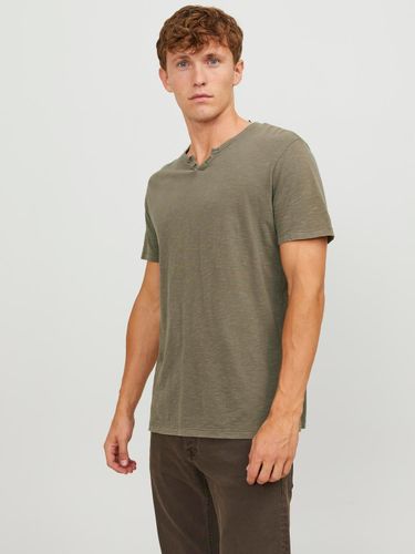 Plain Split Neck T-shirt - Jack & Jones - Modalova