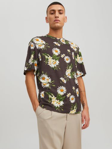 Camiseta Flores Cuello Redondo - Jack & Jones - Modalova