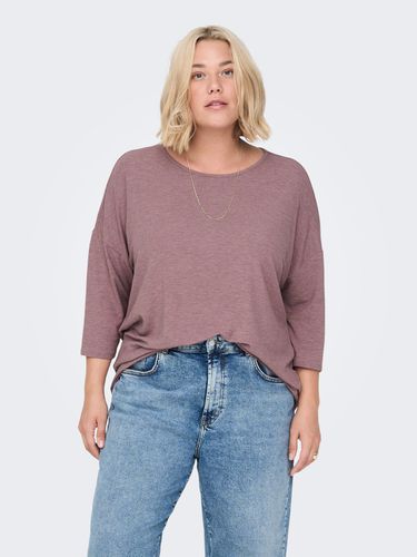 Curvy Loose Fitted 3/4 Sleeved Top - ONLY - Modalova