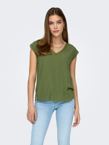 V-neck Top With Lace Details - ONLY - Modalova