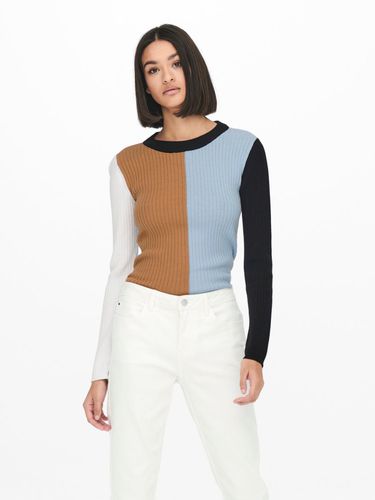 Contrast Colored Knitted Pullover - ONLY - Modalova
