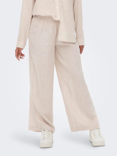 High Waisted Linen Blend Trousers - ONLY - Modalova