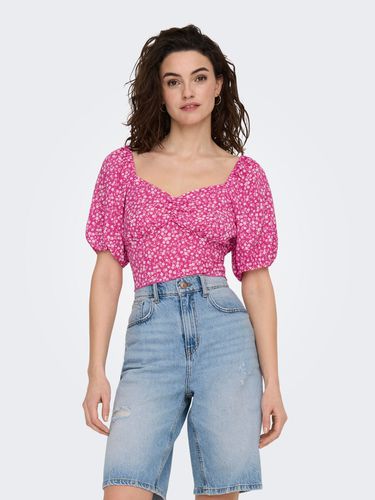 Cropped Top With Puff Sleeves - ONLY - Modalova