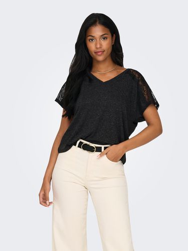 V-neck Top With Lace Detail - ONLY - Modalova