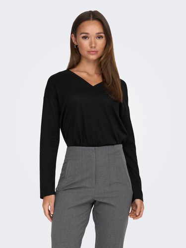 V-nech Top With Long Sleeves - ONLY - Modalova