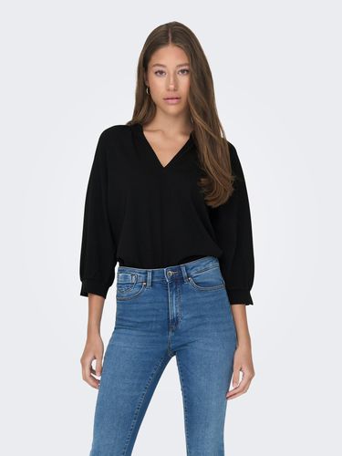 V-neck Top With 3/4 Sleeves - ONLY - Modalova