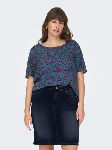 Curvy Printed Top With Short Sleeves - ONLY - Modalova