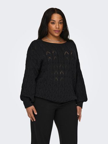 Curvy Boat Neck Knitted Pullover - ONLY - Modalova