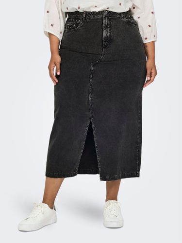 Curvy Denim Skirt With Front Slit - ONLY - Modalova