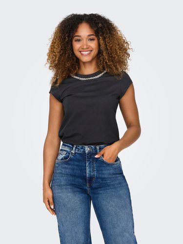 Regular Fit Round Neck Dropped Shoulders T-shirt - ONLY - Modalova