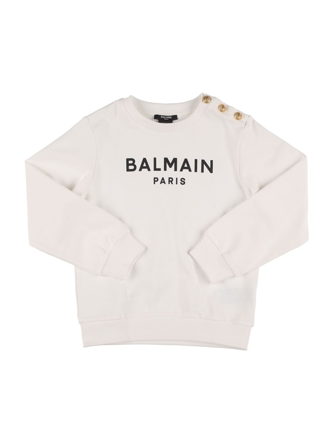Sweatshirt Aus Baumwolle Mit Logogummidruck - BALMAIN - Modalova